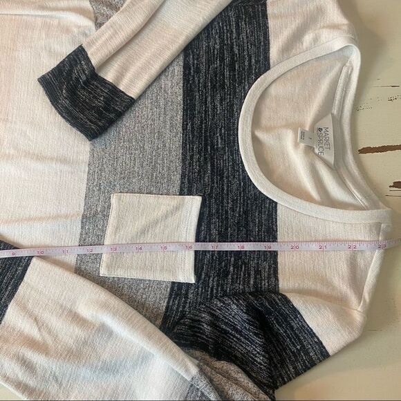 Market & Spruce Striped Asymmetric Long sleeve top - Picture 4 of 9